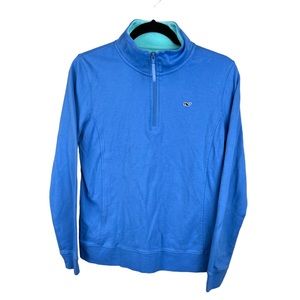 Vineyard Vines Women’s Pullover 1/4 Zip‎ Blue Long Sleeve Sweatshirt Size Small